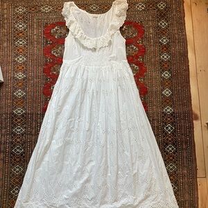 Dôen White Eyelet Maxi Dress sz XL